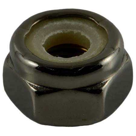 Midwest Fastener Nylon Insert Lock Nut, #10-32, Steel, Black Chrome, 10 PK 34131